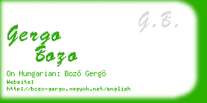 gergo bozo business card