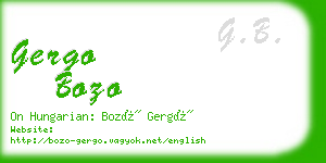 gergo bozo business card